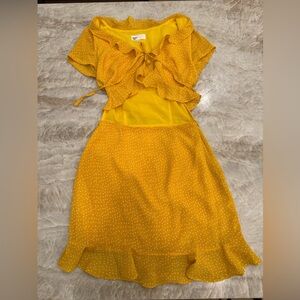 by the way. Yellow Polka Dot Mini Dress